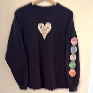 Gildan Men’s Multi T-Shirt Patchwork Esque  Long Sleeve Top.